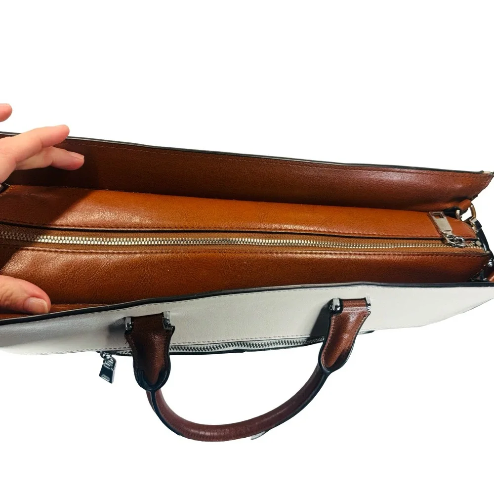 Bostanten Leather Laptop‎ Tote Briefcase Work Bag Multi Compartment Shoulder Bag